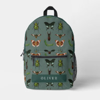 Vintage Insects & Bugs Pattern Green