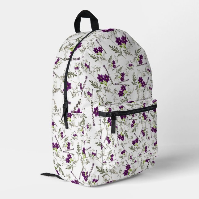 Mochila Impresa Vintage Stylish Elegant wildflower floral  (Esquina izquierda trasera)