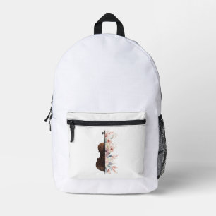 Mochila Impresa Violín con flores.