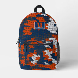 Mochila Impresa Virginia Navy & Orange Camo Printed college