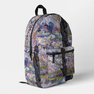 Mochila Impresa Vista de Van Gogh de Arles Huertos en Flor Impresi