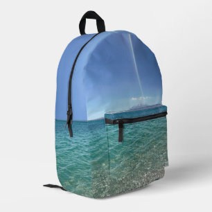Mochila Impresa Vista del agua cristalina Blue Sky Beach Vibe Tran