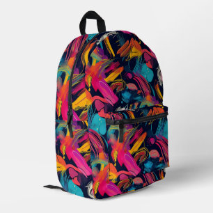 Mochila Impresa Vívido Salpicaduras de Grafiti Caótico