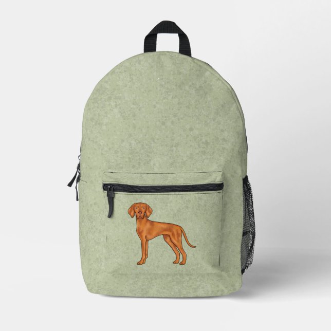 Mochila Impresa Vizsla húngara lindo Personalizado puntero perro v (Anverso)