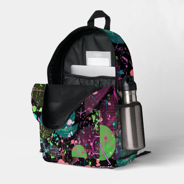 Mochila Impresa Volando a través del espacio: un abstracto maximal (Esquina trasera derecha (abierta))