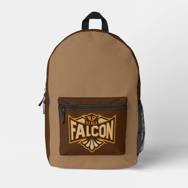 Mochila Impresa Volar Como Un Halcón Sepia (Anverso)