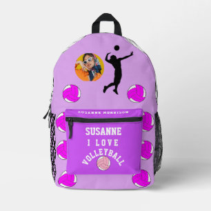 Mochila Impresa Voleibol Rosa Fuchsia Girly Sport