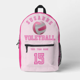Mochila Impresa Volleyball Team Name Custom Sports Rose pink