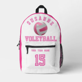 Mochila Impresa Volleyball Team Name Custom Sports Rose pink