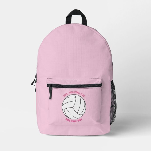 Mochila Impresa Volleyball Team Name Custom Sports Rose pink Print (Anverso)