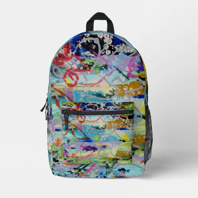 Mochila Impresa Warm Layers by Lydia's Art Sangria (Anverso)