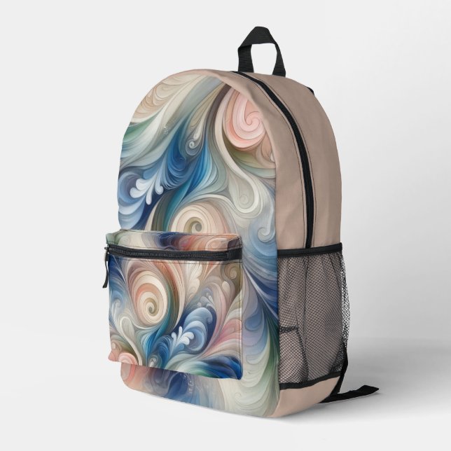 Mochila Impresa Watercolor Fantasía Patrón romántico floral (Esquina derecha trasera )