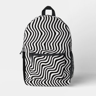 Mochila Impresa wavy black stripes op art