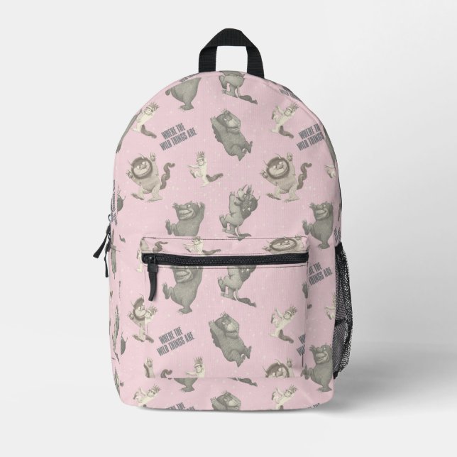 Mochila Impresa Where the Wild Things Are Pink Star Pattern (Anverso)