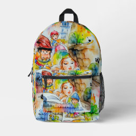 Mochila Impresa Whimsical Fairy Tale Ilustracion