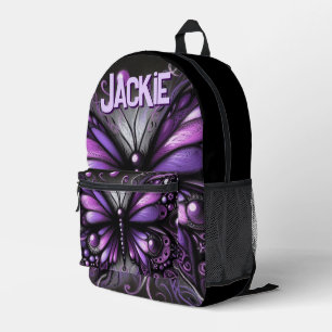 Mochila Impresa Whimsical Gothic Butterfly Purple Personalizado