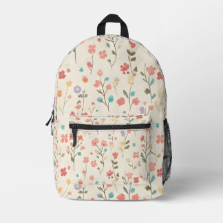 Mochila Impresa Whimsical Pastel Wildflower Meadow