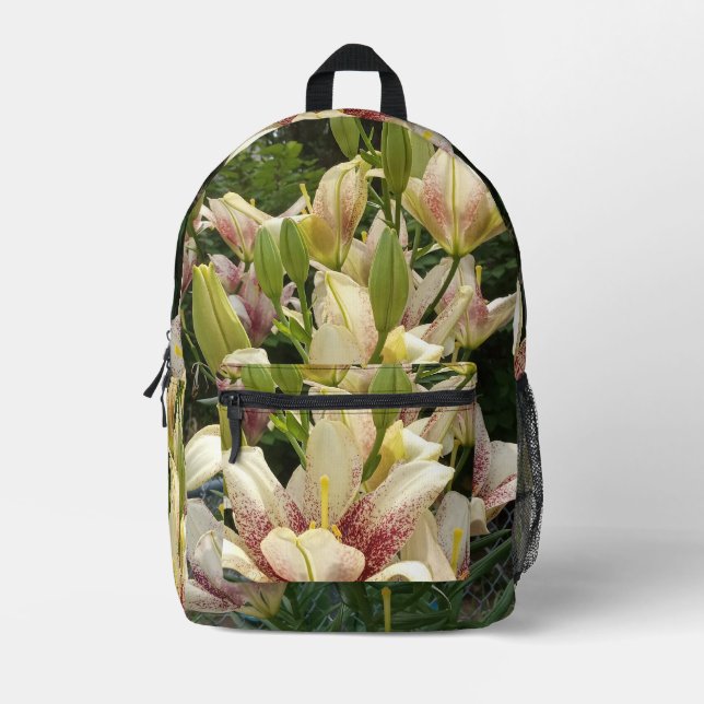 Mochila Impresa White Daylilies (Anverso)