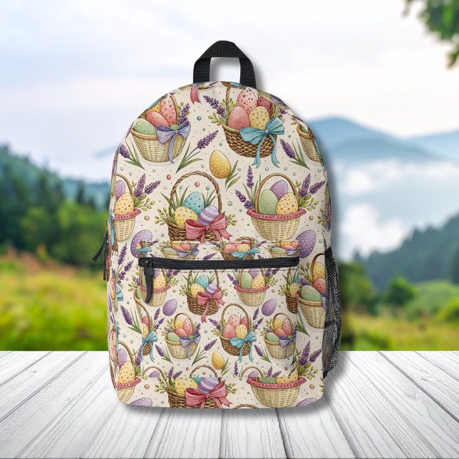 Mochila Impresa Wicker Basket Easter Eggs with Lavender (Subido por el creador)