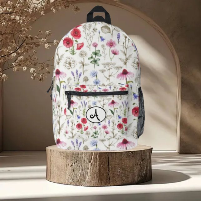 Mochila Impresa Wild Flowers Illustration Pattern – Hand-Drawn  (Subido por el creador)