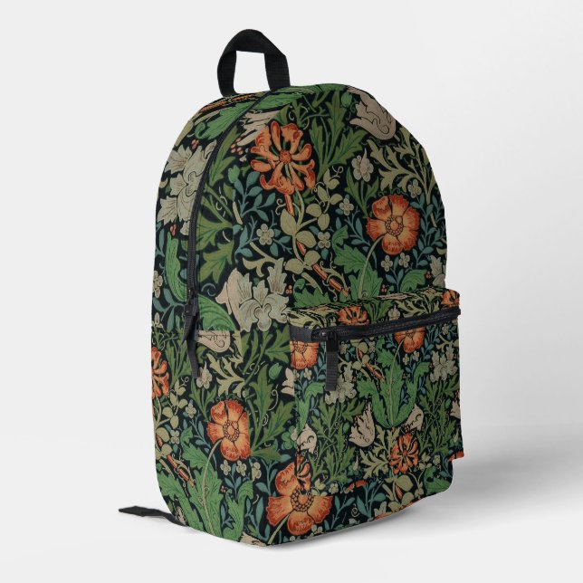 Mochila Impresa William Morris Compton Wallpaper Classic (Esquina izquierda trasera)