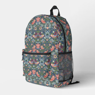 Mochila Impresa William Morris Fruta Robada Coral Marina