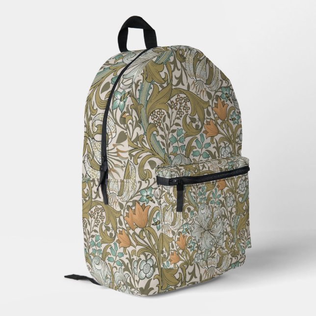 Mochila Impresa William Morris Golden Lily Blue Gold (Esquina izquierda trasera)