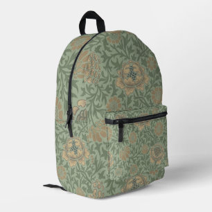Mochila Impresa William Morris Grafton Estampado Floral Verde Salv
