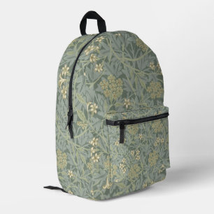 Mochila Impresa William Morris Jasmine Azul Arte Botánico Verde