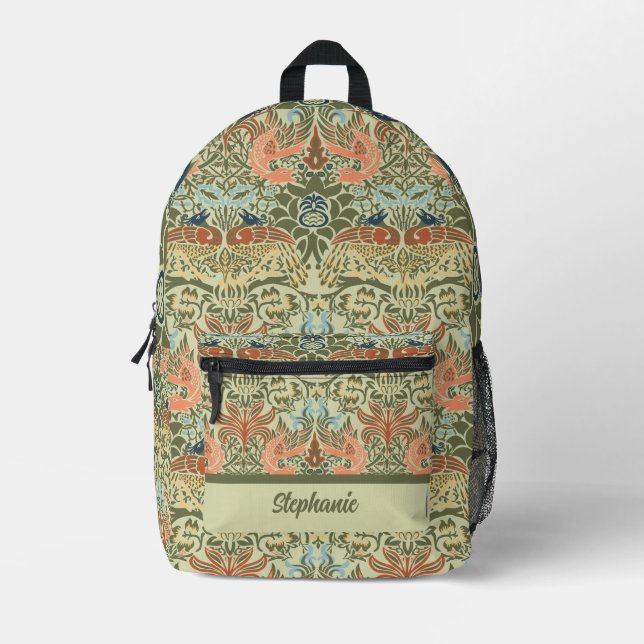 Mochila Impresa William Morris Pavo y Dragón (Anverso)