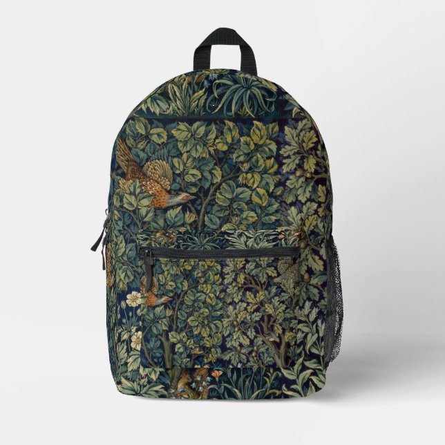 Mochila Impresa William Morris Pheasant Bird Tree Woodland (Anverso)