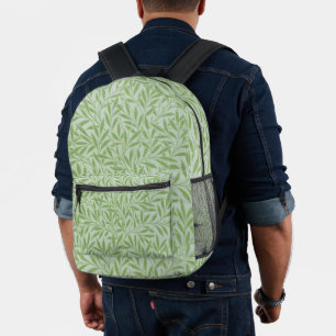 Mochila Impresa William Morris Sauce Verde Clásico de Flor de Sauc