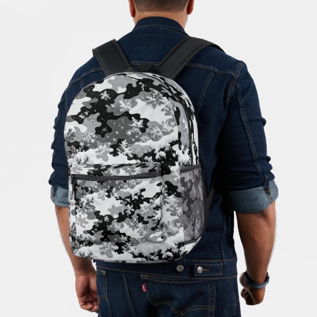 Mochila Impresa Winter Snow Camo Backpack – Black & White Frosted  (Insitu (Modelo))