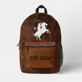 Mochila Impresa Yee Haw Personalizado Vaquero Americano Sheriff Le