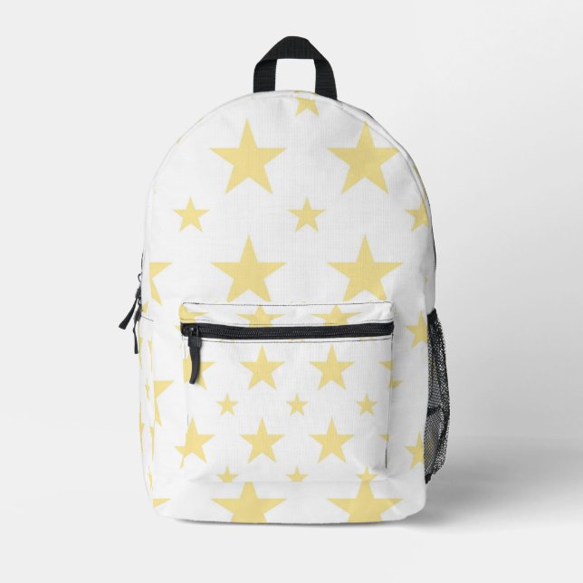 Mochila Impresa Yellow Stars Pattern Pastel Constellation for Kids (Anverso)