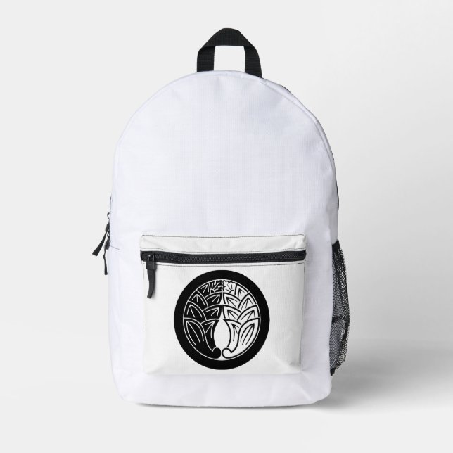Mochila Impresa Yin y yang abrazando jengibres japoneses en círcul (Anverso)
