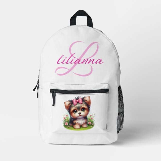 Mochila Impresa Yorkie personalizado (Anverso)