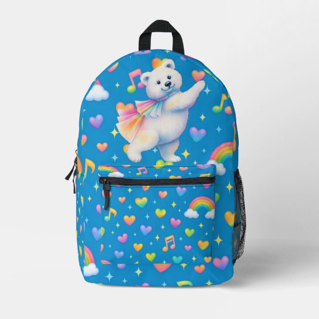 Mochila Impresa Zarah Dancing Polar Bear Print Cut Sew Bag (Anverso)