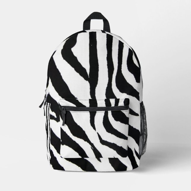 Mochila Impresa Zebra negra (Anverso)