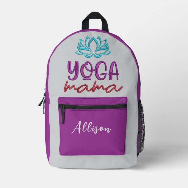 Mochila Impresa Zen Yoga Lotus Flor "Yoga Mama" Personalizar (Anverso)