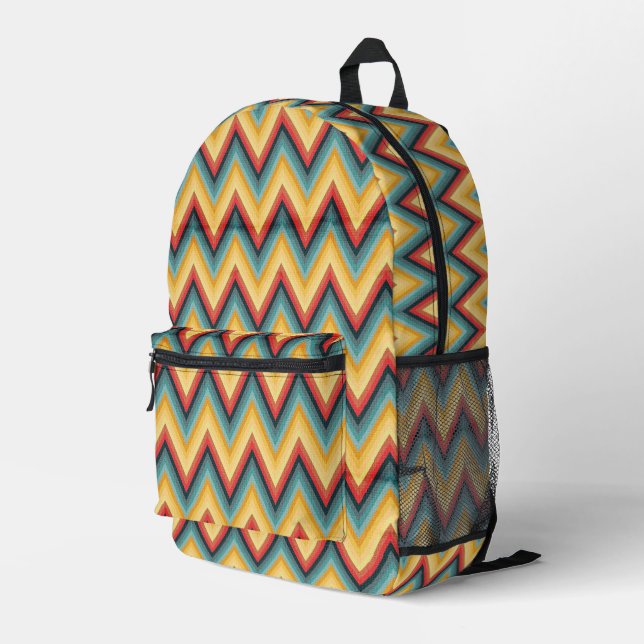 Mochila Impresa Zig Zag Fondo rayado 2 (Esquina derecha trasera )