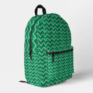 Mochila Impresa Zigzag de chevron blanco sobre verde texturizado