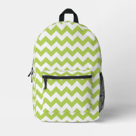Mochila Impresa Zigzag verde, Chevron verde, patrón geométrico