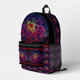 Mochila Impresa Zinnia Fantasía Resumen Arte de Flores Personaliza