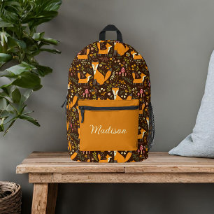 Mochila Impresa Zorros Lindos Nombre Personalizado