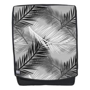 Mochila Impresión de hojas de palma, gris / gris, negro y 