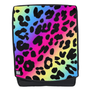 Mochila Impresión de leopardo arco iris