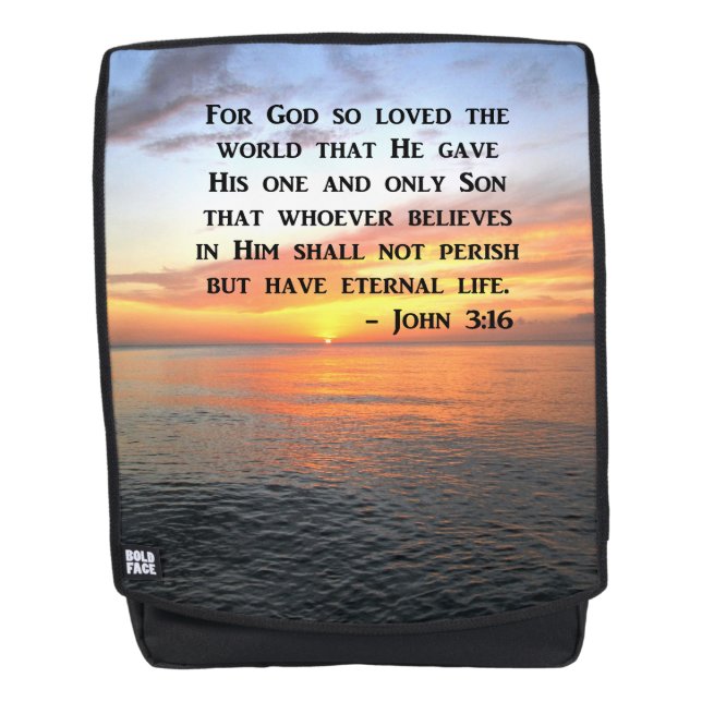 MOCHILA INSPIRING JOHN 3:14 SUNRISE FOTO BACKPACK (Anverso)