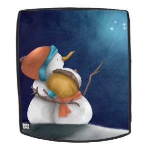 Mochila Invierno Hombres de Nieve mirando las estrellas il