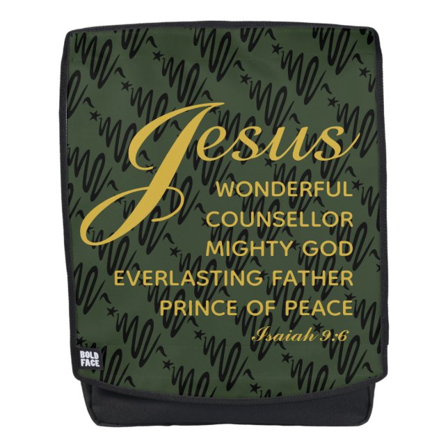 Mochila JESÚS PRÍNCIPE DE PAZ Navidades Isaías (Anverso)